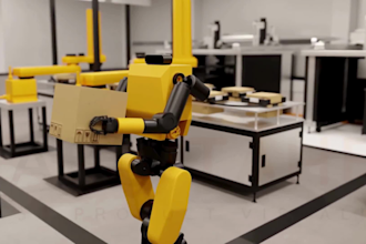 create 3d industrial robot animation factory automation robotics arm animation