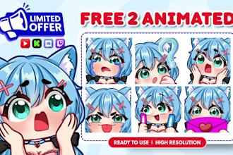 custom twitch emotes chibi emotes animated emotes for vtuber