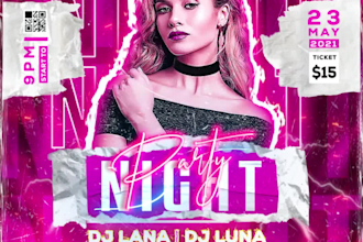 do party flyer, motion flyer, event, club, dj, hip hop flyer or animated poster