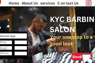 create your barbershop website, beauty salon ,wordpress website