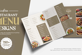 design modern restaurant menu, flyer and brochures