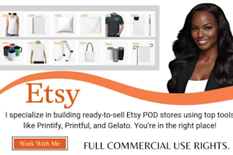 build etsy pod store, printify dropshipping printful gelato print on demand shop