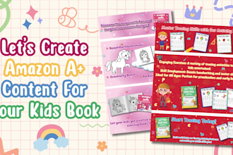 design amazon a plus content, kdp low content book and cover for amazon kdp