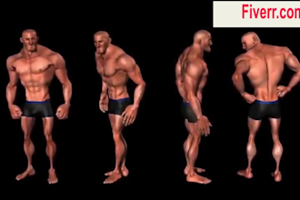 model, animate 3d custom character and make it talk