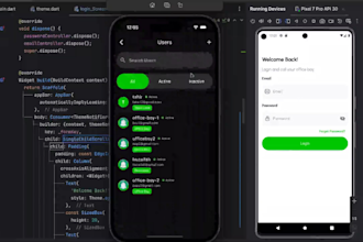 develop hybrid mobile app using flutter firebase, and dart