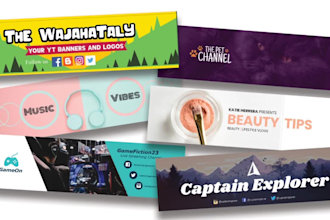 do youtube banner , channel art cover design with yt logo