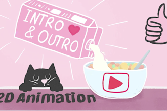 create a 2d cartoon video intro for youtube and podcast