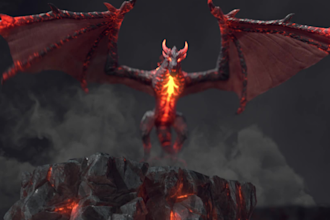 make this dragon fire breath logo animation intro video