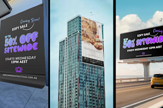 create viral banner unroll cgi vfx ads, flyer unroll ads, billboard, product ads