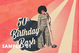 make 70s 80s style retro vintage party invitation video promo