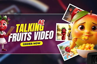 create viral ai fruit talking characters, 3d animation,short reels,tiktok videos
