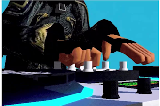 create ps1 n64 low poly retro music visualizer and y2k animation video