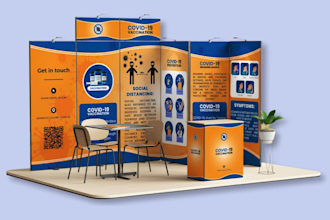 design trade show booths, exhibition backdrops and banners
