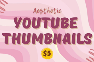 design eye catchy aesthetic youtube thumbnails within 12 hours