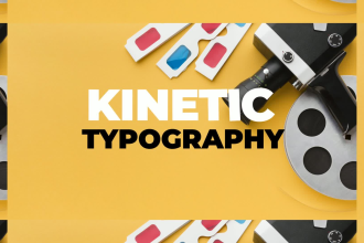 do custom kinetic typography and text animation with motion graphics