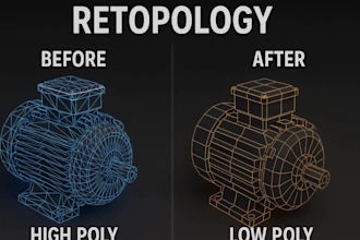 do retopology your 3d model and uv mapping
