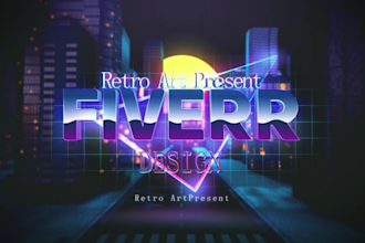 make 80s retro, cyberpunk, neon style 2d,3d intro, outro video