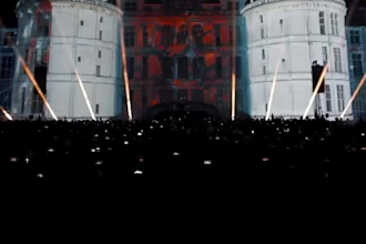 create multi screen cinematic event visuals with projection mapping laser effect