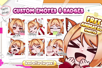 twitch emotes, animated emotes, furry sticker, sub badges, vtuber, discord