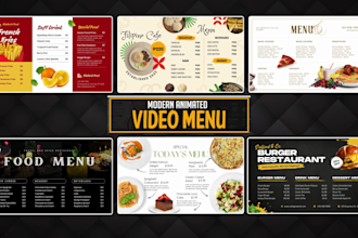 create digital board or TV  an animated video menu