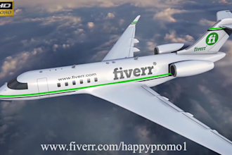 put your logo on a luxury business jet airplane video