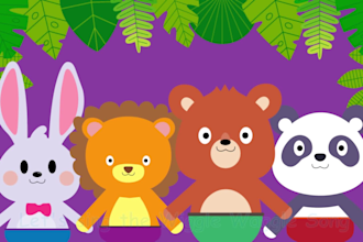 create creative kids animation video