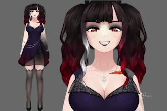 custom vtuber model design 2d live2d vtuber model commission for streaming