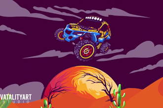 make a professional with offroad, motocross and dog community logo intro