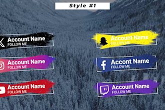do 7 different style social media lower third