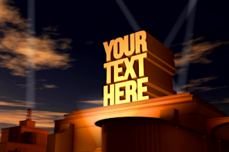 do animated famous movie studio intro with your logo or text