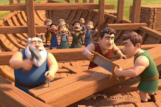create ai bible story, ai video, bible stories, 3d pixar animation, bible story