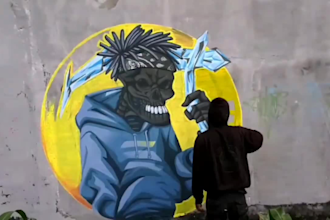 realize your logo name into mural graffiti 3d on the wall