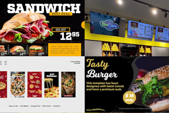 design creative menu for your restaurant