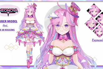 design and rig live 2d vtuber model 2d vtuber model vtuber commission 2d anime