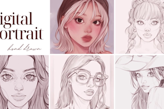 draw a sketch or full color portrait in a cartoon style