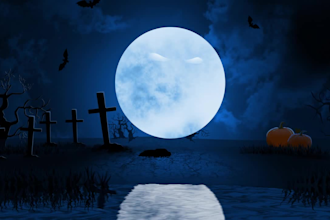 add logo and text in horror halloween night greetings