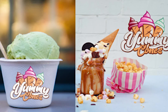 design food, restaurant, pizza, coffee, juice, icecream logo