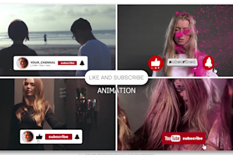 create a youtube outro, end screen, like and subscribe animation