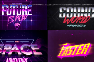 make your logo design in retro 80s vintage style