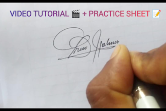 do personal real hand signature logo with video tutorial