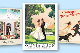 create a vintage style wedding poster design