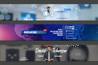 design personalized youtube channel banner or art
