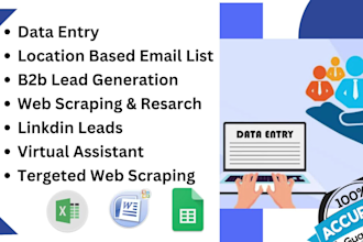 do data enty, niche targeted email list, web scraping