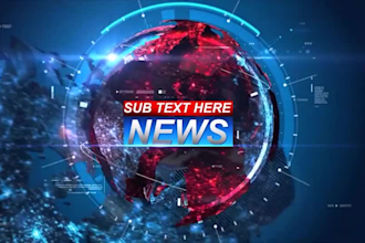 create a news channel intro for a TV show and podcast