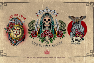 draw custom awesome traditional old school tattoo design