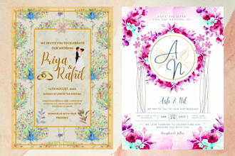 design animated save the date wedding event invitation cards