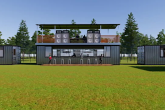 design 3d  food trailer, food container, food truck, cafe and shop