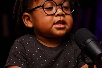 make viral ai baby talking videos with music and subtitles