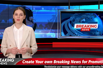 make a breaking news video with ai spokesperson