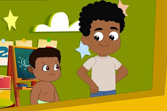 create custom 2d children song and cartoon animation for kids